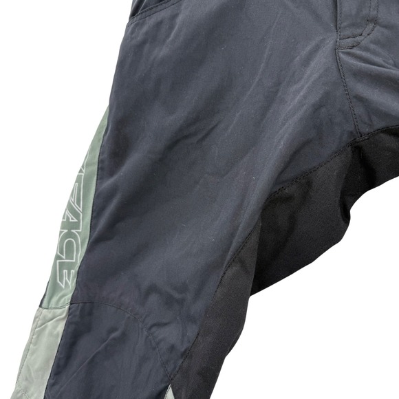 Race Face Cycling Pants Downhill Mens Size Large Black Green Pockets Belted - Picture 6 of 13